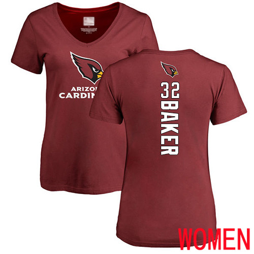 Arizona Cardinals Maroon Women Budda Baker Backer NFL Football #32 T Shirt->women nfl jersey->Women Jersey